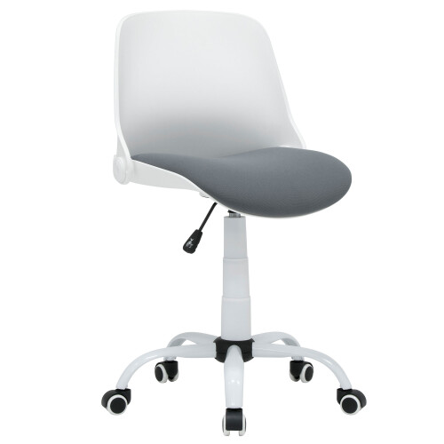 Hydraulic Folding Sewing/ Office Chair-White & Grey