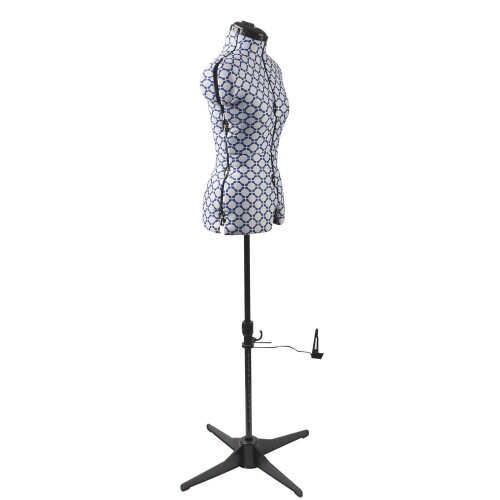 Adjustable Dressmakers Dummy / Trouser Form. Blue Geometric Print. 2 Sizes.