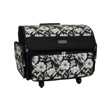 XL 4 Wheel Collapsible Rolling Sewing Machine Storage Case, Artistic Floral