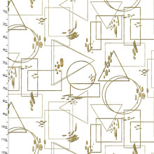 Cotton Craft Fabric 110cmx1m Metallic Fusion Collection Gold Geometric Outlines