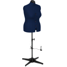 (Large (UK 18-24)) Adjustable Dressmakers Dummy, 8 Part, Plain Navy, Available in 2 Sizes