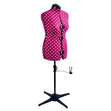 (Medium) Adjustable Dressmakers Dummy - Cerise Polka Dot. Available in 2 Sizes.