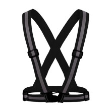 Reflective Safety Vest Black Adjustable Lightweight Visibility Vest for Running Cycling Walking 360 Visibility