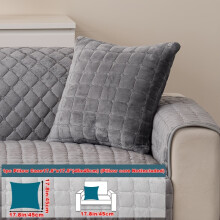 (Deep Gray, Pillow Case 17.8*17.8in (45*45cm)) 1pc Macaron Candy Colored Sofa Cushion, Available in Multiple Colors, Anti Scratch