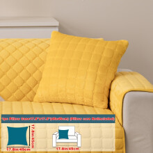 (Yellow, Pillow Case 17.8*17.8in (45*45cm)) 1pc Macaron Candy Colored Sofa Cushion, Available in Multiple Colors, Anti Scratch
