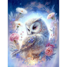 Eiflow 5D Owl Diamond Painting Kit Full Drill DIY Sparkling Resin Art for Adults 12x16 Inch