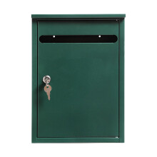 Large Metal Wall Mount Mailbox with Lock, RustProof Weatherproof Outdoor Mailbox for Home Security, Green