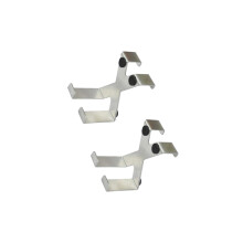 Over the Door Double Metal Hook Set Stainless Steel NoDrill X Shape for Home Organization 2pcs