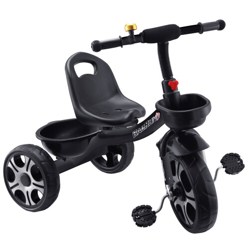 Wacanda justerbart sæde til børn 2-7 år, trehjulet cykel, sort og lyserød 2