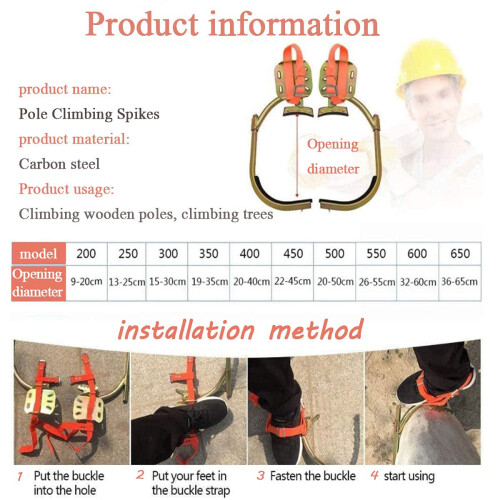 Adjustable Tree Climbing Spikes 650 Model with Secure Grip Design for Easy and Safe Tree Climbing 2