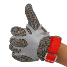Cut Resistant Gloves Stainless Steel Mesh Chainmail Glove for Kitchen Safety Butchers Non Slip 2pcs S