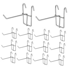 30pcs Metal Display Hooks Slatwall Pegboard Compatible Kitchen Organizer Hooks Heavy Duty Hanging for Home and Garage Storage Silver