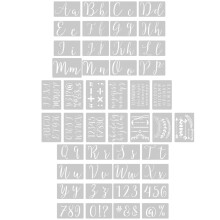 45pcs Letter Stencils for Painting Reusable Plastic Alphabet Templates for Crafts and Wall Decor