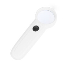 45X Handheld Magnifying Glass with 3 LED Light, Crystal Clear Lens, Ergonomic Grip, Type B 15X
