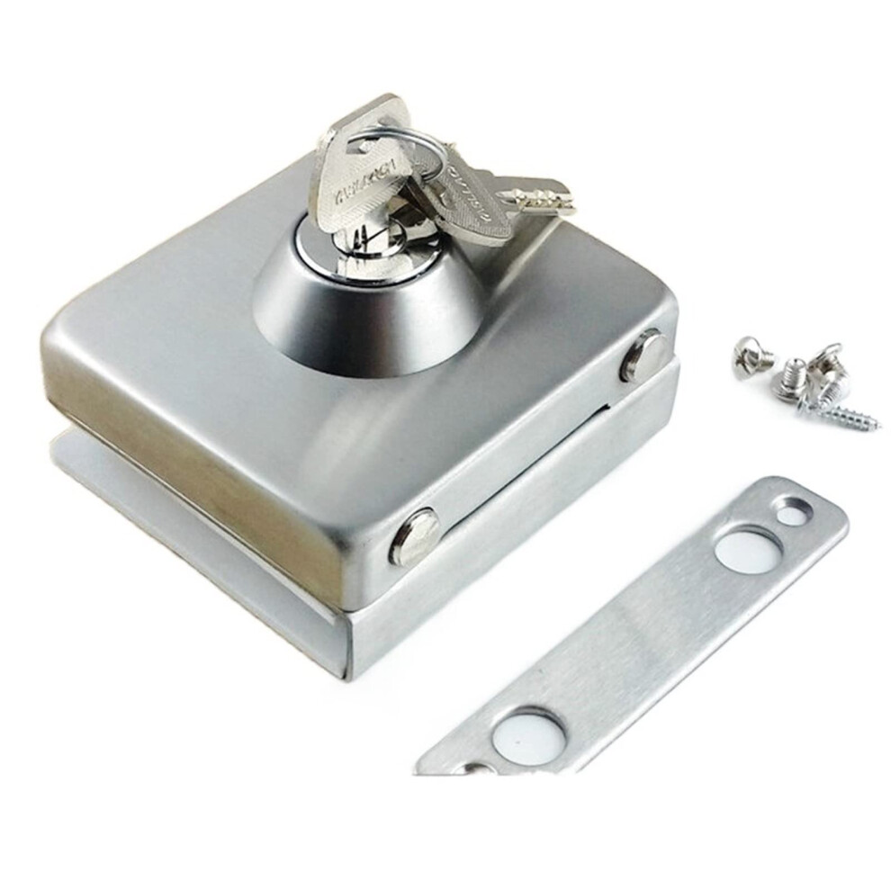 Stainless Steel Glass Door Lock For 1012Mm Thickness, Double Lock Security, Sleek Silver Finish 9045646519913