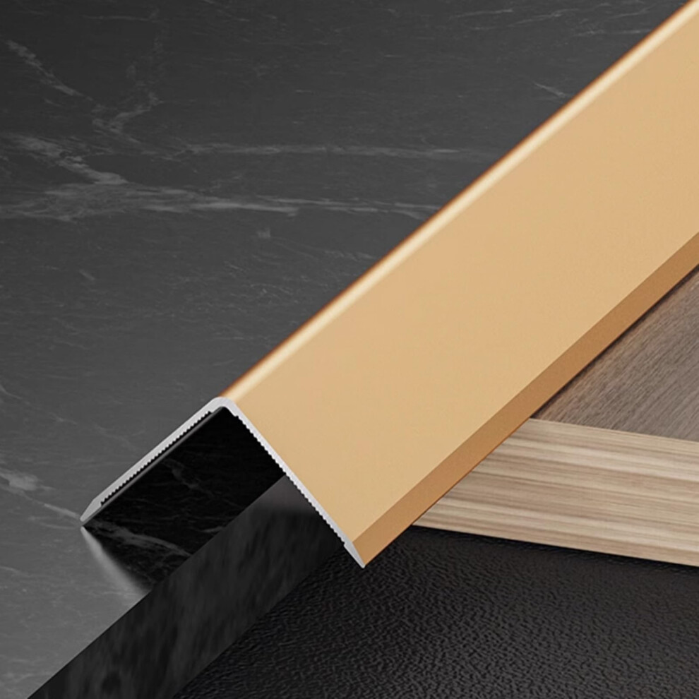 Gold Aluminum Floor Transition Strip With Antislip Edge Protector For Laminate Flooring And Stairs, 2.5Cm 9351714729666