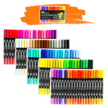 100 Colors Dual Tip Watercolor Brush Pens Set for Painting and Calligraphy with Vivid Pigmented Colors