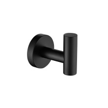 Matte Black Bathroom Towel Hooks 6 Pack, No Drill Wall Mounted Robe Hooks, Stainless Steel Modern Style