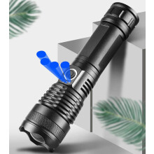Rechargeable Flashlight with Telescopic Zoom Control, USB Fast Charging, Long Range Camping Torch