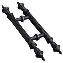 Black 100Cm Heavy Duty Door Pull Handle for Front Glass Door, Rustproof Double Sided Design
