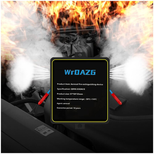 Automatic Fire Extinguisher Sticker for Car Engine Bay, Fast Heat Activation, Compact and Clean Action