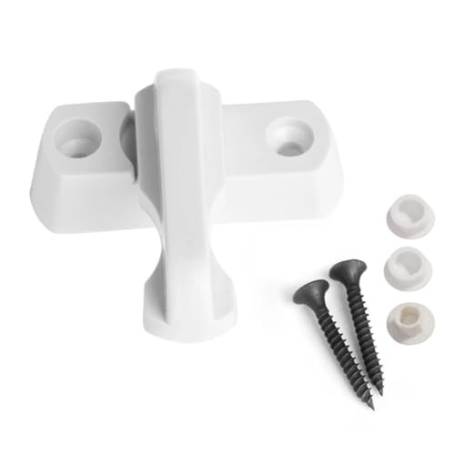 White Plastic Window Lock for Child Safety, Durable Low‑Profile Window Latch Restrictor 1Pcs 2