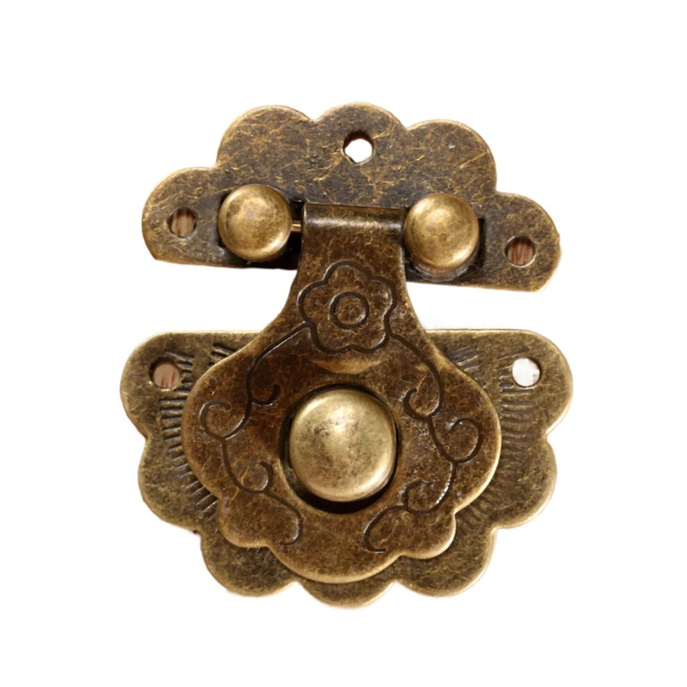 Antique Bronze Cabinet Latch 40X36mm Vintage Jewelry Box Lock With Screws Secure Closure 9045646520506