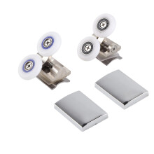 26mm Twin Shower Door Rollers with Stainless Steel Bearings for 6mm Glass, Smooth Quiet Adjustable Runners