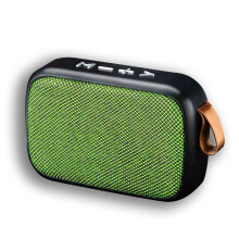 Portable Bluetooth Speaker 3W Clear Sound Fabric Design 6H Playtime Lightweight for Travel Green