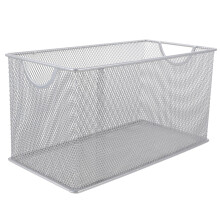 Metal Storage Basket with Lids, Durable Wire Organizer for Desk DVDs and Home Shelves