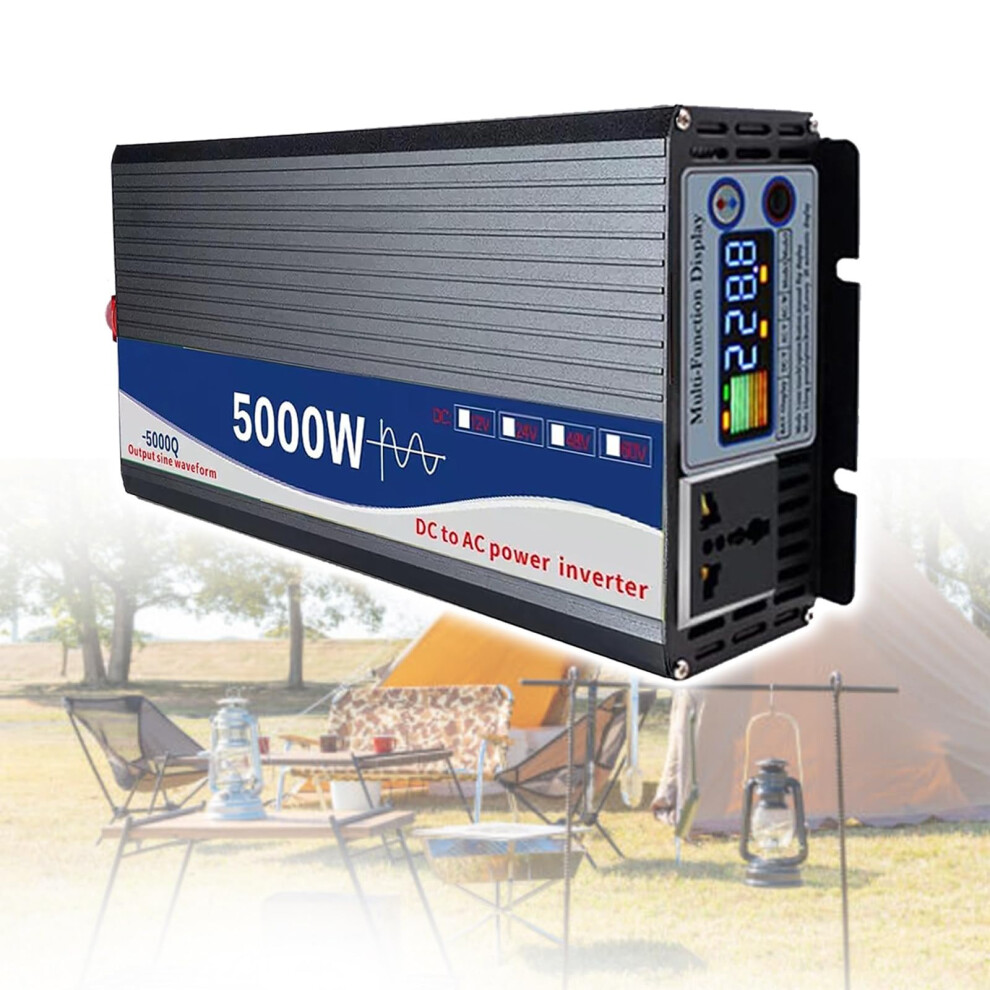 5000W Pure Sine Wave Power Inverter 12V To 110V For Car Rv Camping, Dc To Ac Converter With Lcd Display 9330225770572