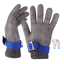 Cut Resistant Gloves Level 9 Stainless Steel Mesh Safety Gloves AntiSlip Work Gloves for Kitchen and Construction 2pcs XL