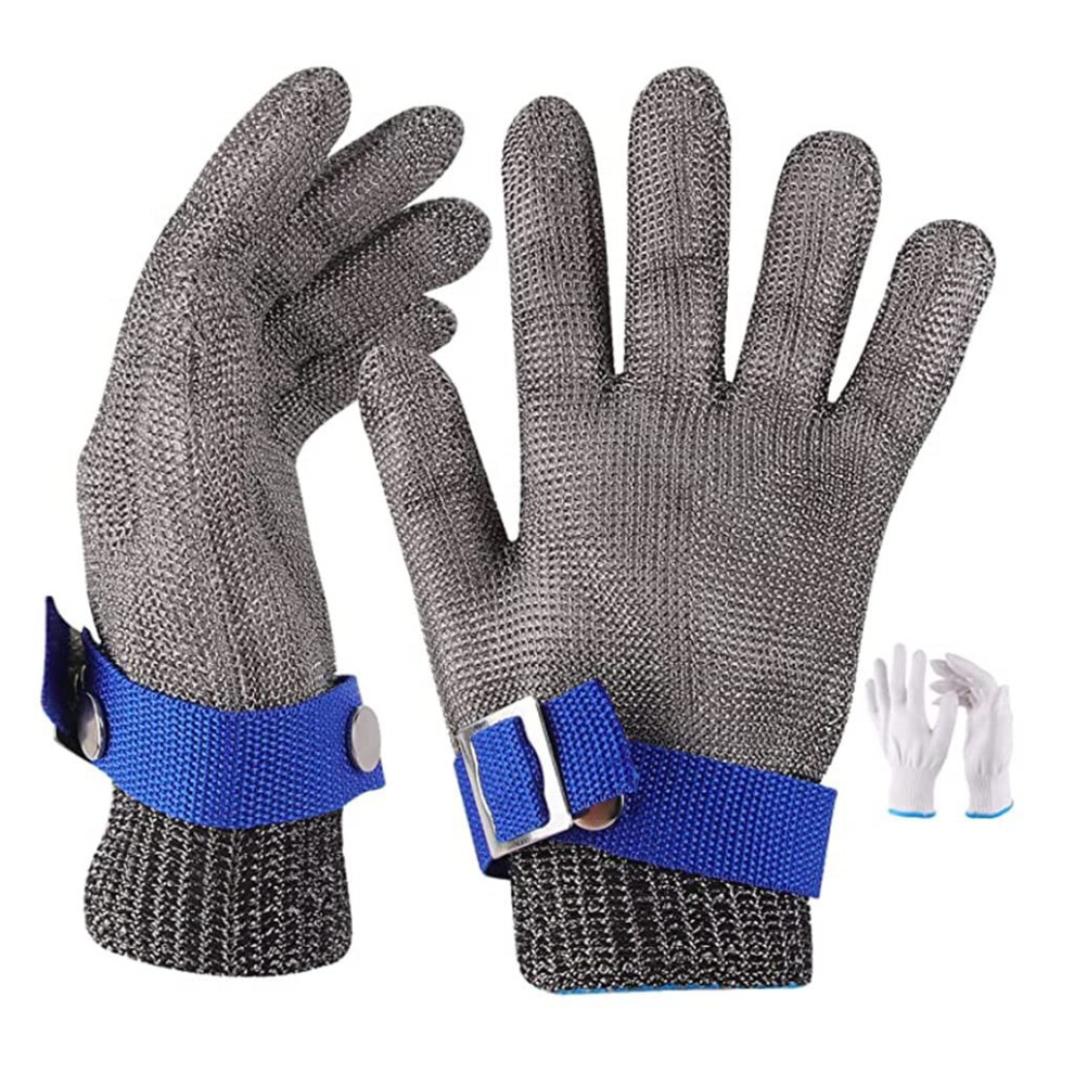 Cut Resistant Gloves Level 9 Stainless Steel Mesh Safety Gloves Antislip Work Gloves For Kitchen And Construction 2Pcs Xl 9045646521022