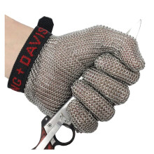 Cut Resistant Glove Level 9 Stainless Steel Chainmail for Kitchen and Butcher, Adjustable Wrist, Non Slip, Easy Clean, L Size