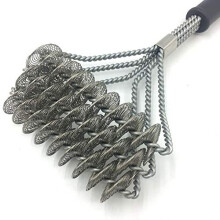 Grill Cleaning Brush Bristle Deep Cleaning BBQ Tool with Long Handle Stainless Steel for Outdoor Grills