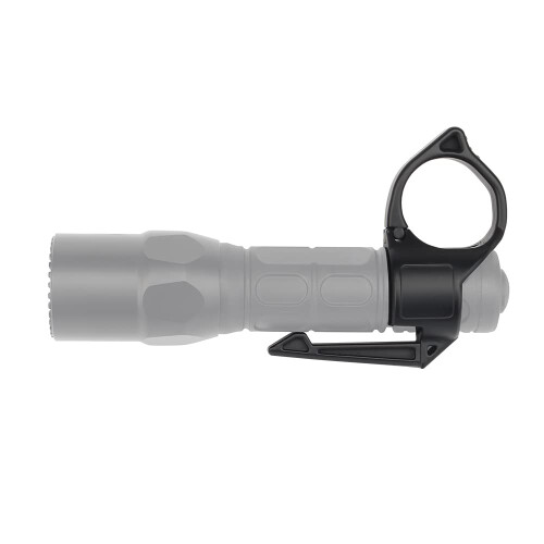 Flashlight Ring, 1'' Tatcical Flashlight Adapter Ring with Pocket Clip Flashlight Finger Release Ring for SureFire Flashlight
