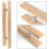Modern Wooden Door Handle Set Solid Wood Sliding Pull H Shape DualSided Waterproof Varnish Grip 2