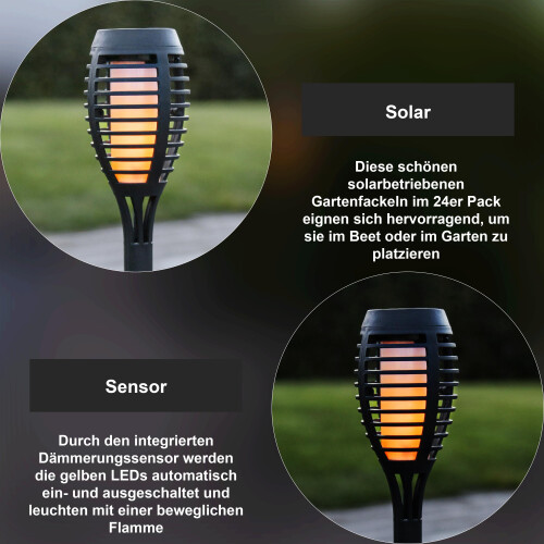 Solar-Fackel Flame Mini, 24er Set 2