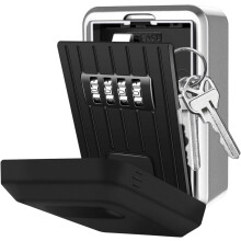 Key Lock Box for Outdoor Use, Weatherproof 4Digit Wall Mounted Secure Key Storage, HeavyDuty Zinc Alloy
