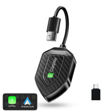 Wireless CarPlay and Android Auto Adapter for Factory Wired CarPlay, 2024 Plug and Play Fast Pairing Dongle