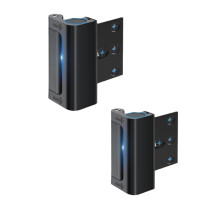 Door Reinforcement Lock Black Aluminum, 800lbs Impact Resistant AntiTheft Security Door Lock Set with Easy Installation and Quick Emergency Unlock
