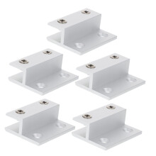 5PCS Heavy Duty Adjustable Glass Shelf Brackets Wall Mounted Aluminum Alloy Clamps for Frameless Shelves