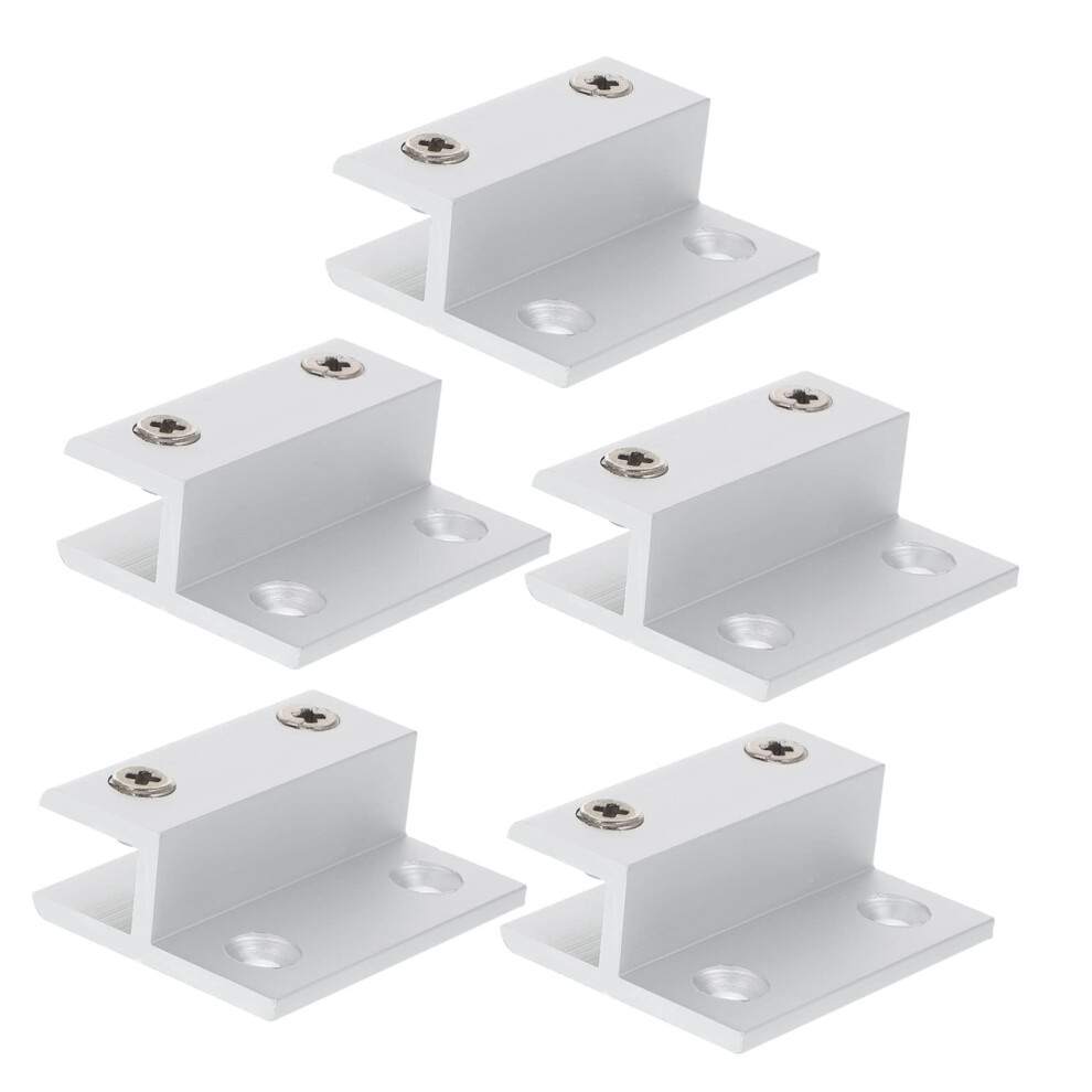 5Pcs Heavy Duty Adjustable Glass Shelf Brackets Wall Mounted Aluminum Alloy Clamps For Frameless Shelves 9351714731065