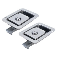 2PCS Stainless Steel Trailer Door Latch Paddle Handle, Heavy Duty Lock with 2 Keys for RV Truck Toolbox