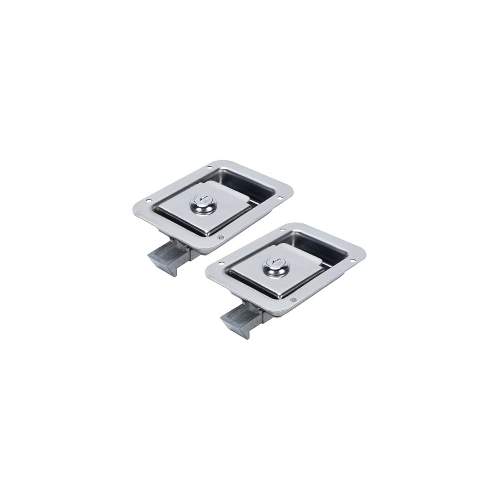 2Pcs Stainless Steel Trailer Door Latch Paddle Handle, Heavy Duty Lock With 2 Keys For Rv Truck Toolbox 9351714746892