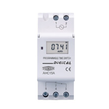 Din Rail Digital Timer Switch 220V 7 Days Programmable Time Relay with Battery Backup and Manual Override
