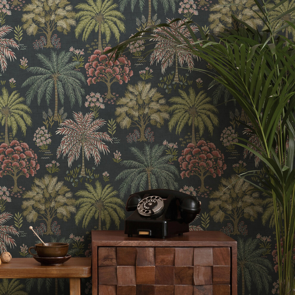 Tropical Trees Wallpaper Navy Holden 14291 5061103678614