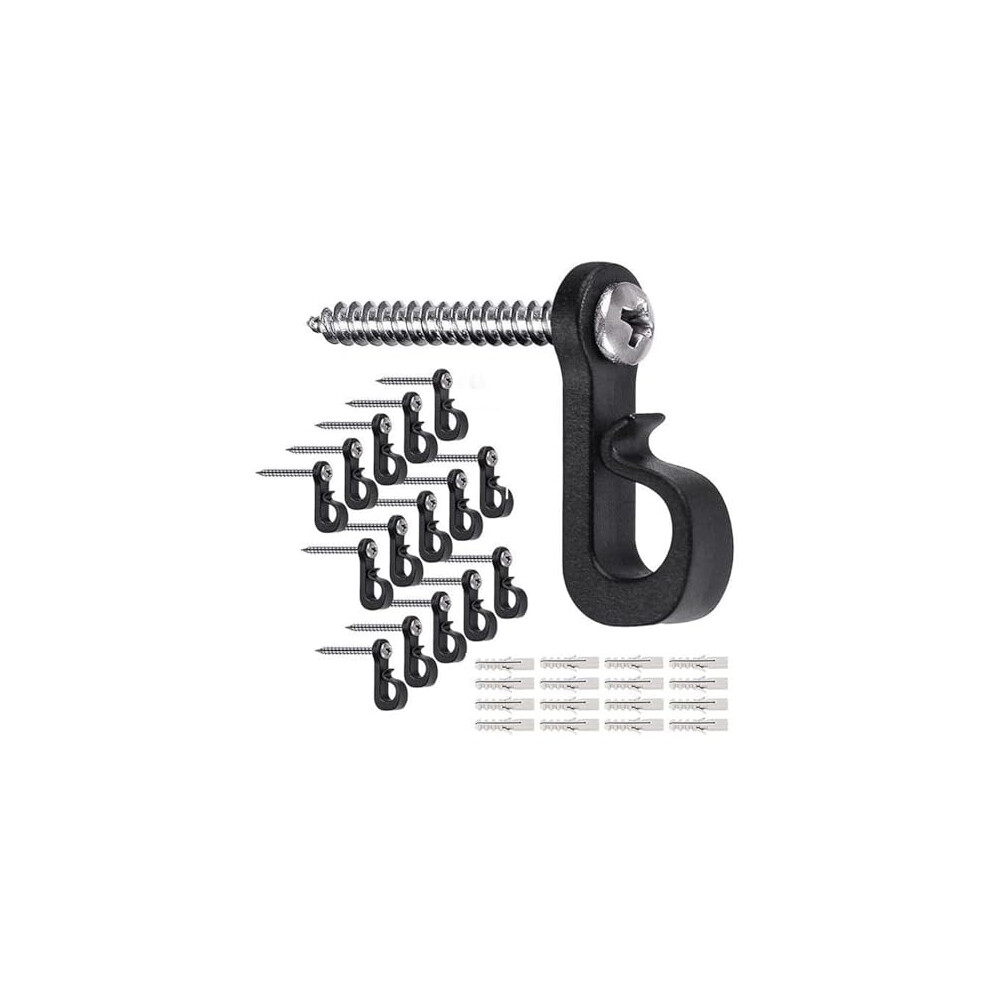 20Pcs Outdoor String Light Hooks 3.4 Inch Windproof Screw Hooks For Plants And Patio Use Black 9045646539881