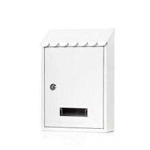 Vintage Wall Mounted Locking Mailbox with Keys, Durable Metal Post Box for Home and Office