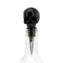 Stück Weinverschluss, Korken, Totenkopf-Dekor, Weinverschluss, Flaschenverschluss, Geschenk für Halloween, Weihnachten, schwarzer lu